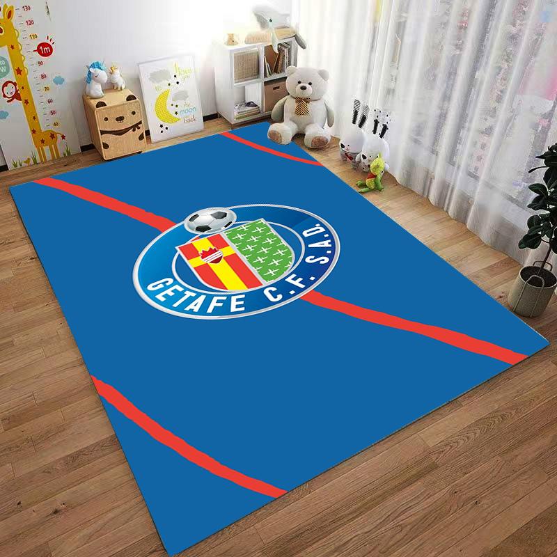 "Getafe CF Logo Carpet with Soccer Ball Design, Blue and Red Style" Suitable for use as an anti-slip for living room bedroom sofas