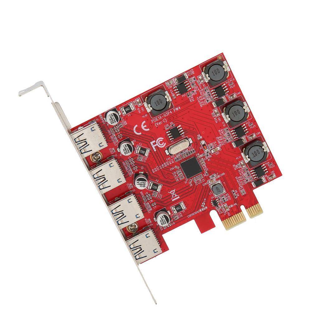 4 Ports 5Gbps USB 3.0 PCI Express Expansion Card for Windows 11 10 for Server 2012 for Linux Built in Self Powered