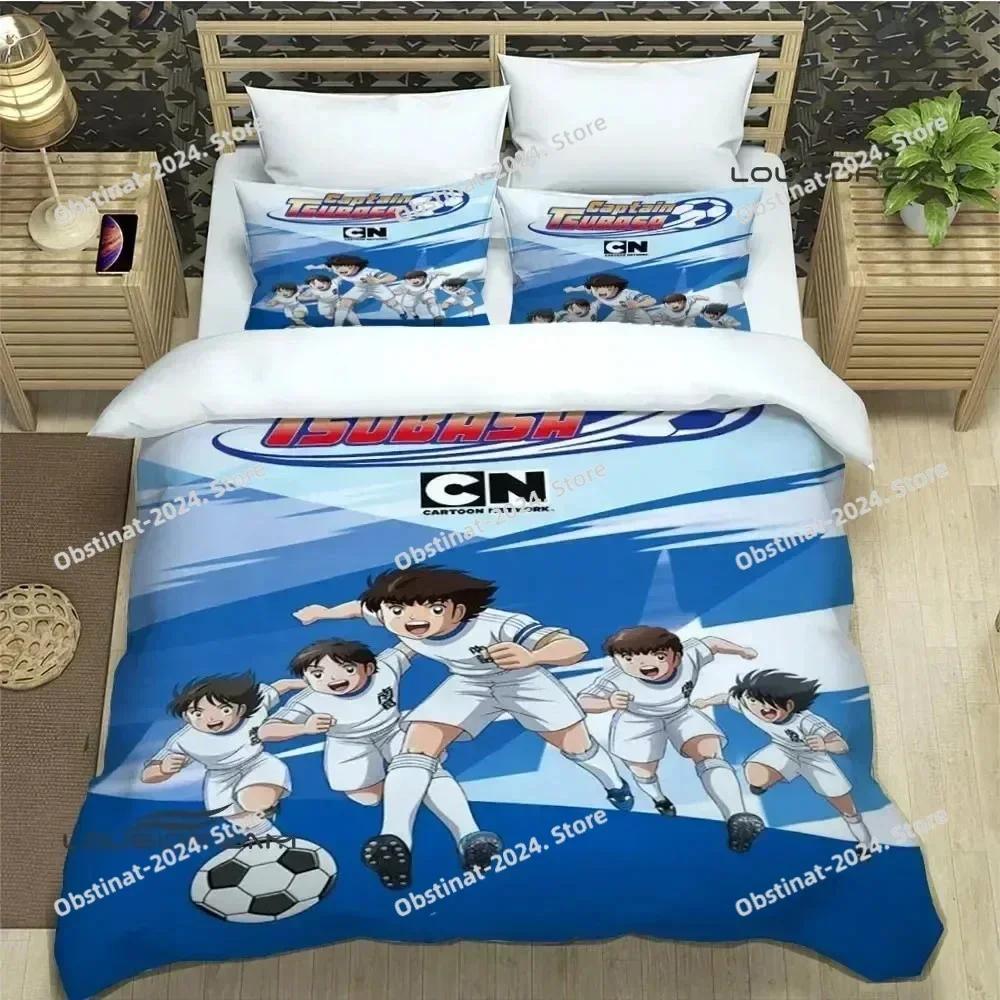 Captain Tsubasa Cartoon Printed Bed Set Duvet Cover Pillowcase Bedding Set Bed Linen Sheet Quilt Cover Full Luxury Birthday Gift