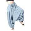 Women Rayon Baggy Summer Loose Pant Wide Leg Elastic Waist Trouser Harem Pant