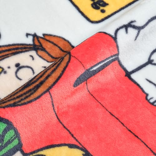 Nishikawa Snoopy Cushion in Blanket, 100x70cm, Washable, PEANUTS 75th Anniversary Face 3D Cushion, White, FQ95407604, PN5656BD