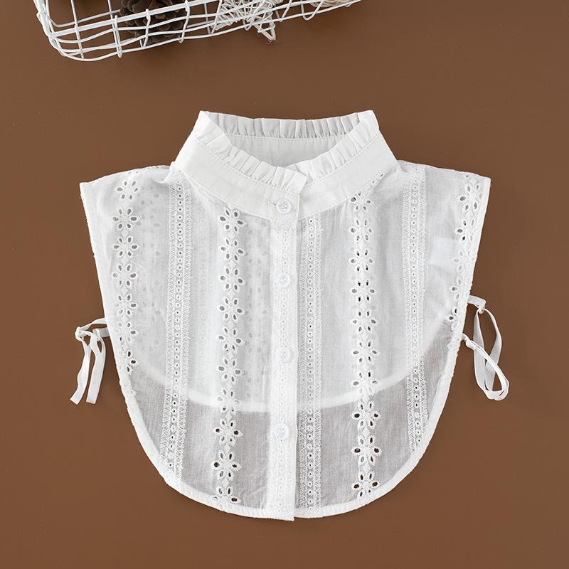New Fake Collar Shirt Women White Lapel Ruffles Stand False Collar Woman Girls Detachable Collar Lace Removable Half Shirt