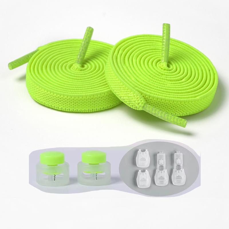 1Pair/3Pair NEW Round Snap Lock Shoelaces Without Ties Kids Flat Elastic Shoe Laces Adult Quick Shoelace Shoe Accessories