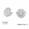 Flowers Stud Earrings Women Stainless Steel Gold Earring Trendy Daisy Cherry Blossom Jewelry Valentine Gift