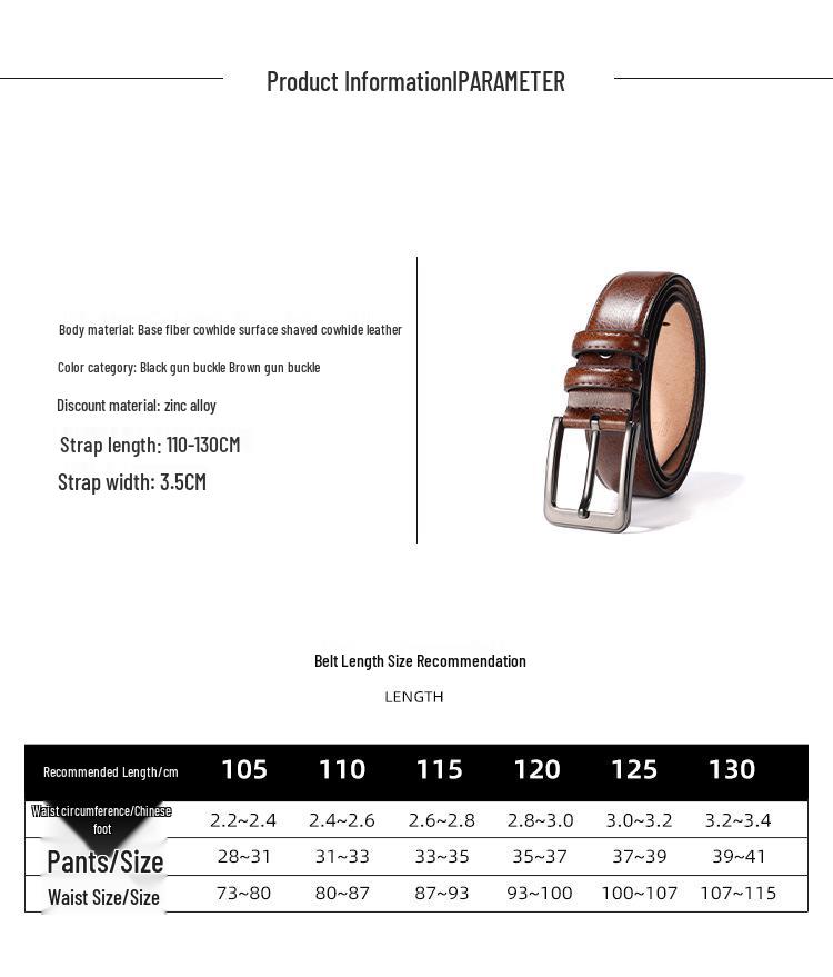 Men's Retro Pin Buckle Cowhide Belt - Versatile, Casual, Genuine Leather, High-End Feel, Hot Item.