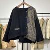 Coats for Women Spring Corduroy Jacket Round Veck Short Loose Casual Coat Top