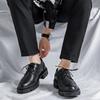 FashionBrand Men Shoes Formal Dress Shoe Black Leather Shoes Men Lace Up Platform Business Casual Shoes for Men Wedding Party Office