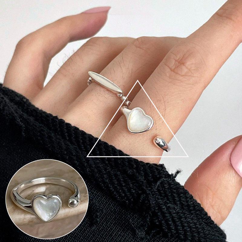 Korean S925 Silver Cross Military Flower Ring: Retro, Adjustable, Fashionable Hip-Hop Index Finger Design for Women.