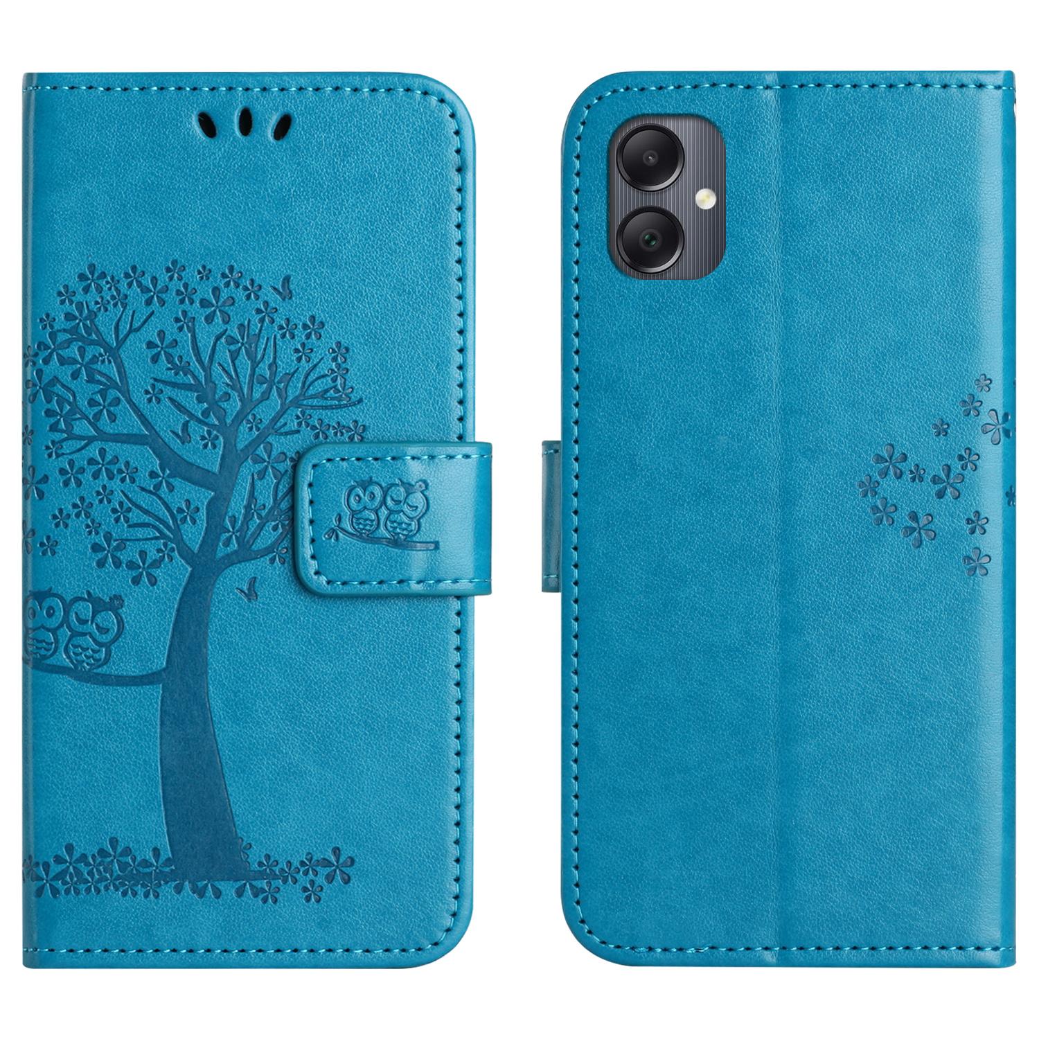 

Чохол для Samsung Galaxy A06 5G/A06 4G зі штучної шкіри з тисненням Сова на дереві , гаманець, чохол для телефону Blue