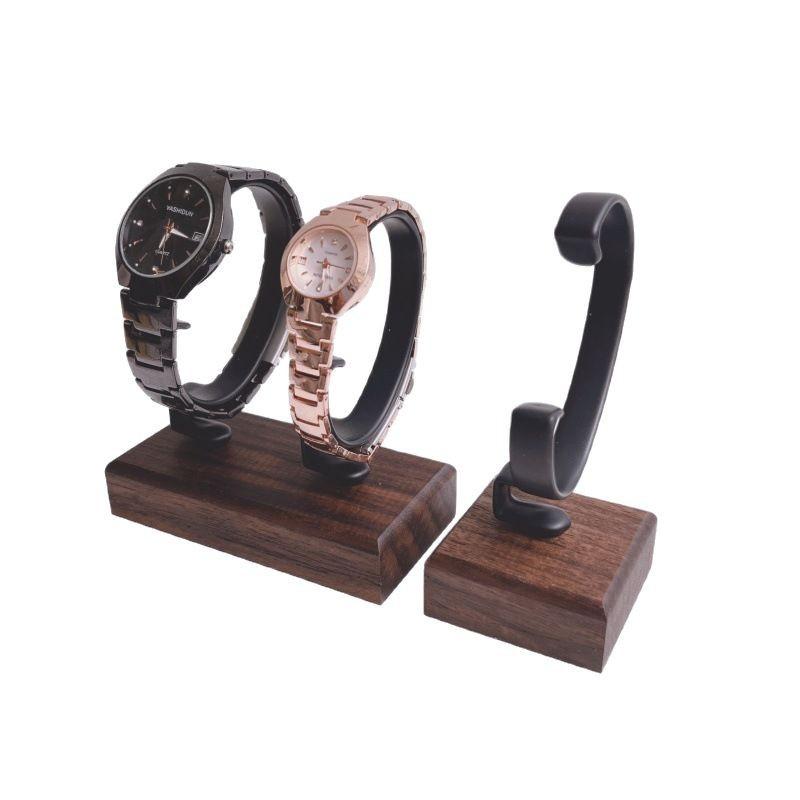 Kratzfester Holz-C-förmiger Uhrenhalter 1 Stück Schmuck-Ausstellungsständer für Armbandgeschäft Vitrinenverwendung