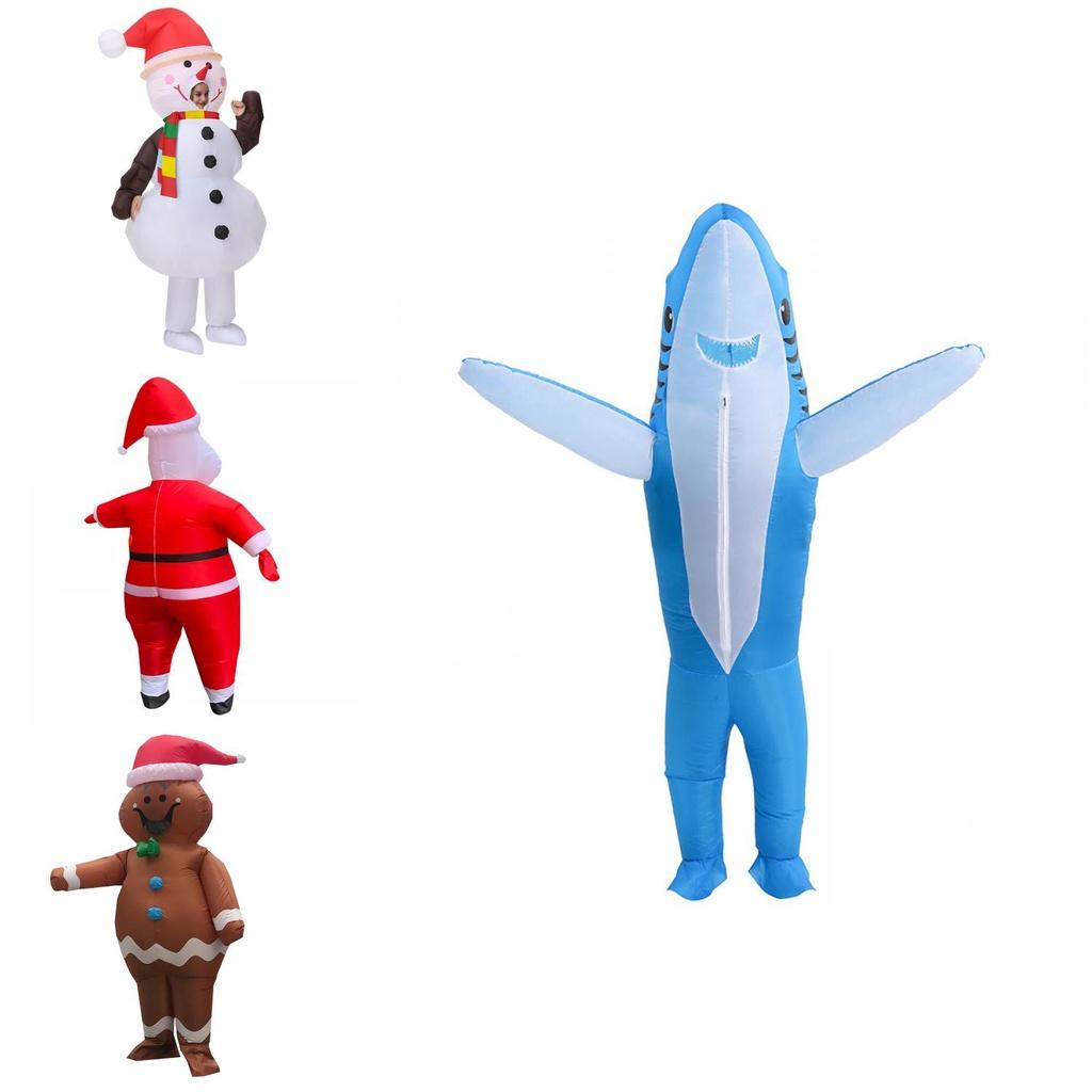 Dospělý nafukovací kostým Santa Claus, Sněhulák, Perníkový muž pro cosplay a halloweenské večírky