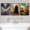 Surrealism Fantasy World Magic Skeleton Castle Poster and Prints Canvas Painting Wall Art Pictures for Room Home Decor Gift