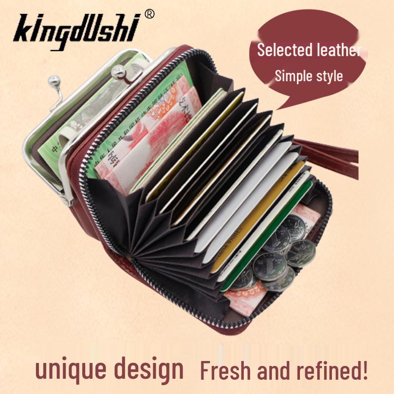 Retro PU Leather Women's Wallet with Coin and Card Holder, Buckle Closure, and Multi-Card Slots