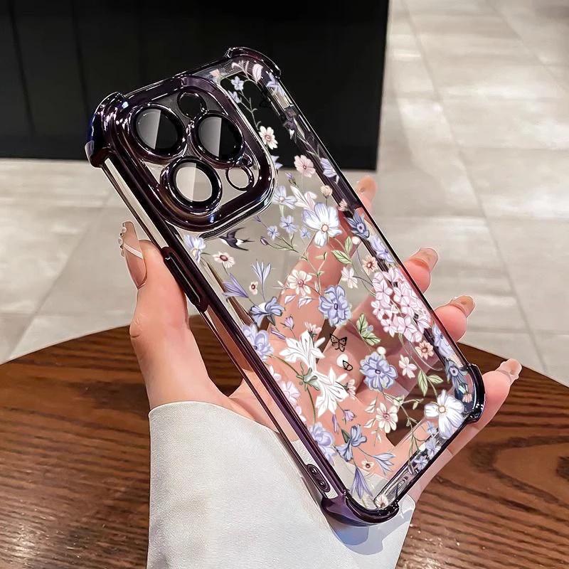 Phone Case For Honor 600 Lite 400 Pro X8D X6D X9B X7A X6A X8B X8 Magic 7 Lite Vintage Soft Violet Flowers Cover Air Bag