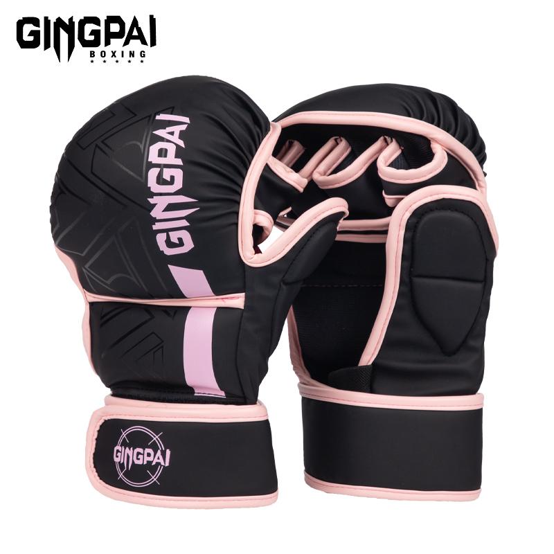 GINGPAI Professionelle MMA Boxhandschuhe Sanda Halbfingerhandschuhe Kampf Muay Thai Damen Herren Kinder Training Erwachsener Sandsack