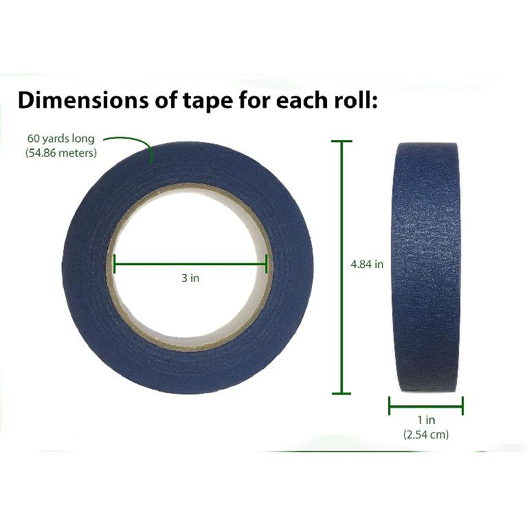 Assorted Color Tape for Crafting, 1 inch by 60 Yards, 5 Rolls, Colorful Masking and Washi Style Adhesive, Arts, Crafts, DIY Projects, Labeling,