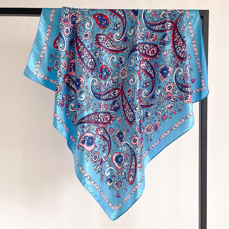 

90 * 90 см новый шелковый шарф женский весенне-летний декоративный шарф солнцезащитный дорожный платок осенне-зимний шарф тонкий выпуск 90*90cm