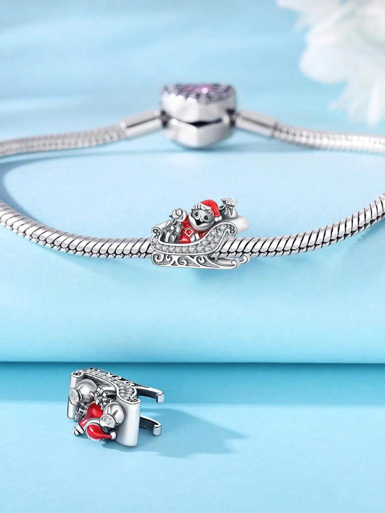 Copper Plated Original Charms Christmas Snowflake Penguin Beads Fit Bracelet Women'S Jewelry Gift