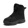 Outdoor waterproof mountaineering tactical boots fleece warm outer wear non-slip snow boots high-top sports cotton shoes