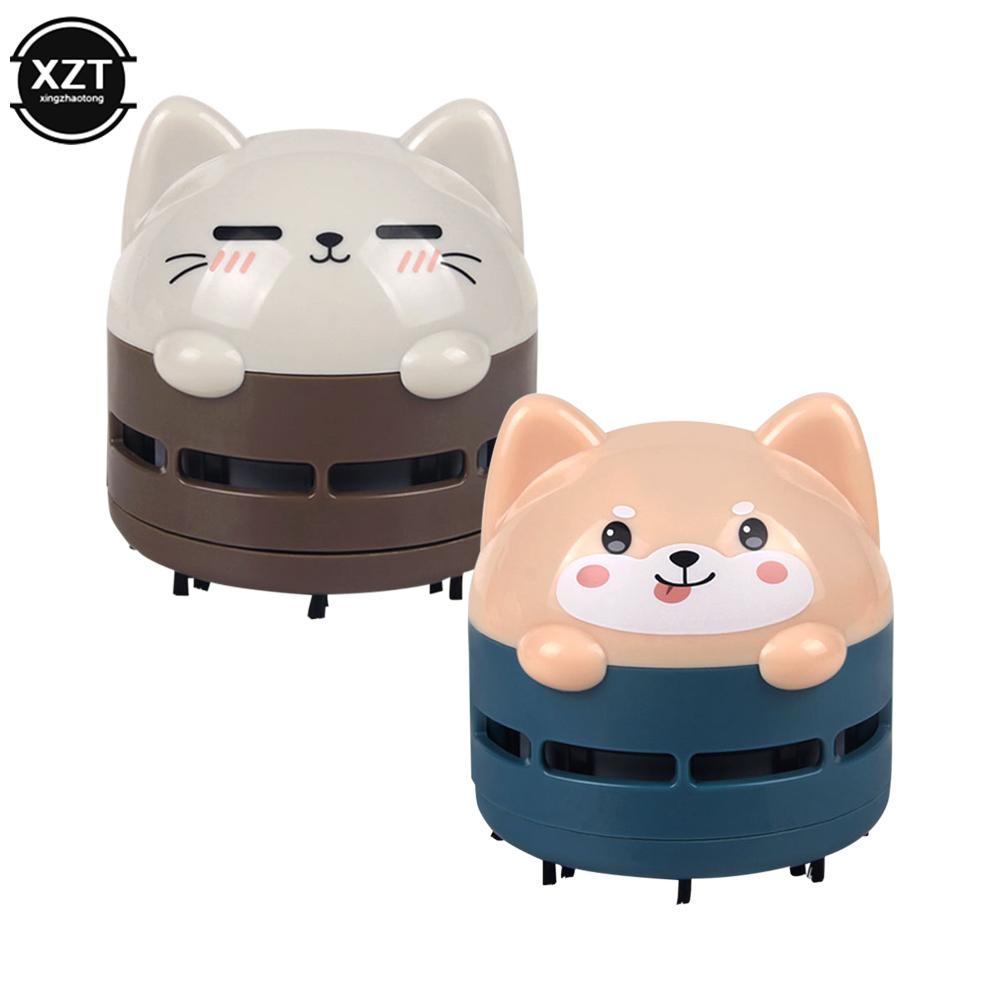 Mini Handheld Desktop Vacuum Cleaner Portable USB Rechargeable Cleaner Cartoon Shape Eraser Dander Confetti Cleaning Brush