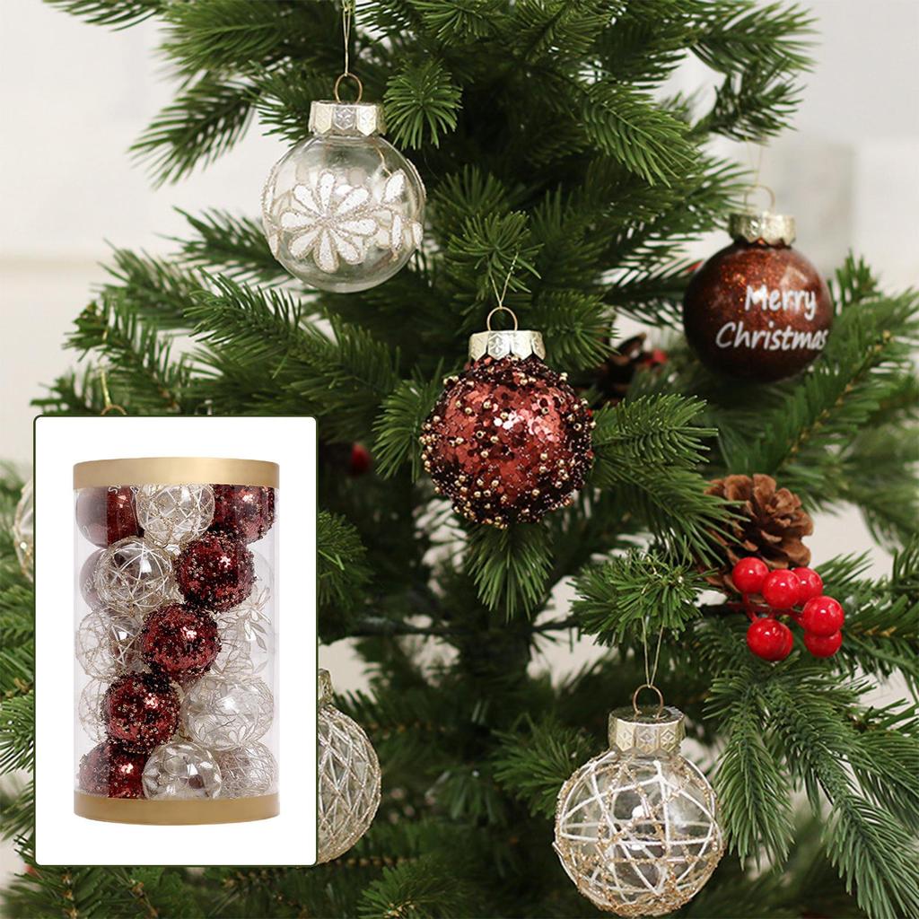 25 Pieces Christmas Ball Ornaments, Baubles Five Styles Shatterproof Tree Ornaments Balls