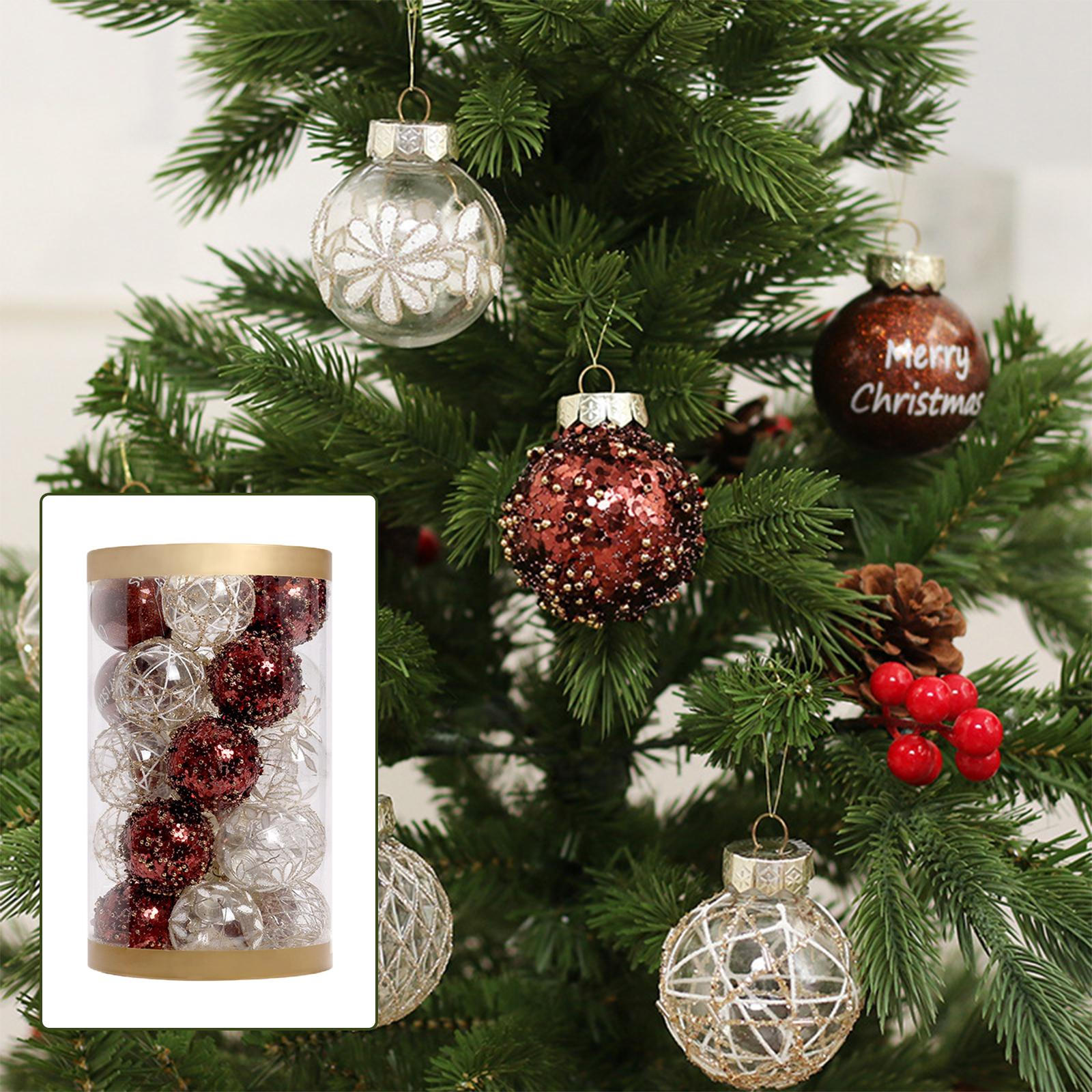 

25 Pieces Christmas Ball Ornaments, Baubles Five Styles Shatterproof Tree Ornaments Balls