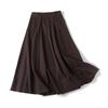 MD Women clothes French style Vacation Wave Style Retro Brown Texture Linen Umbrella Skirt Women's Skirt 05236586717