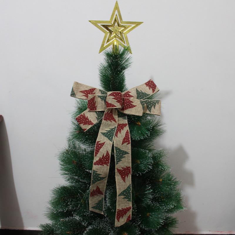 

Faux Linen Cozy Christmas Tree Bow Ribbon For Beautiful Decoration Holiday