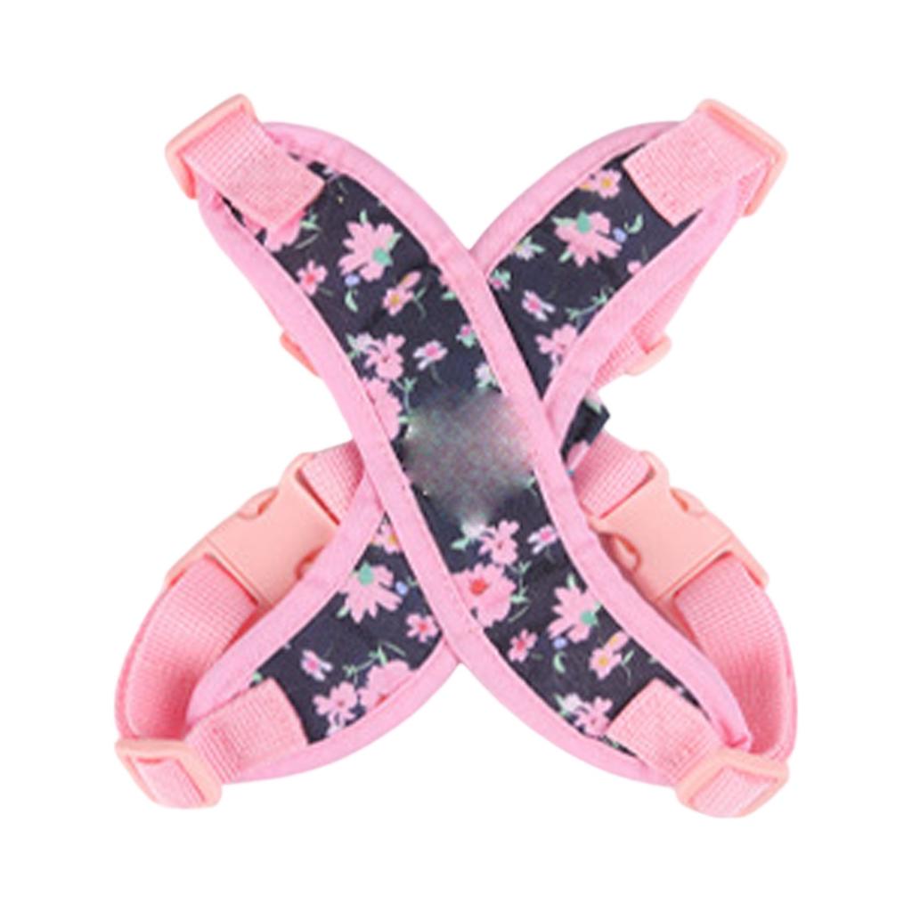 Small Dog Chest , -Shaped Pet Vest, Lightweight Explosion-Proof Floral Pattern Puppy Chest & Back Leash