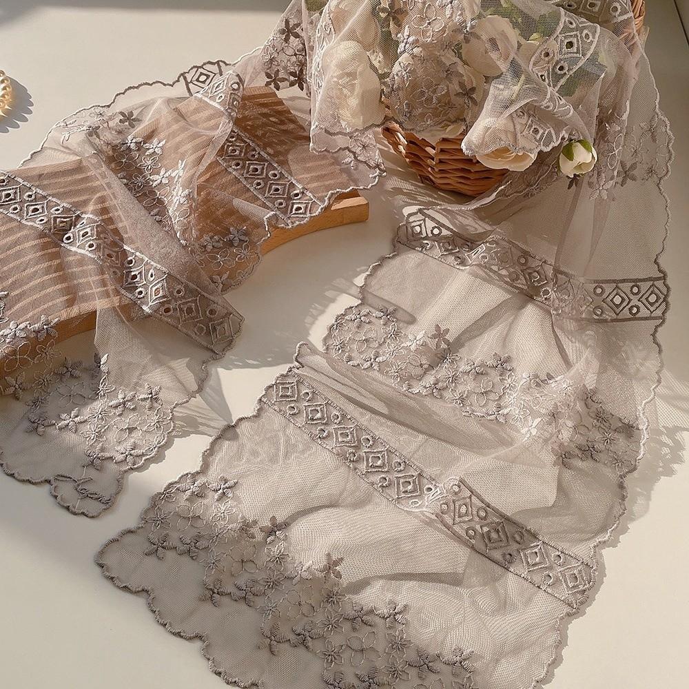 Embroidered Flower Sunscreen Shawl Breathable Mesh Female Headscarf Retro Lace Scarf  Women