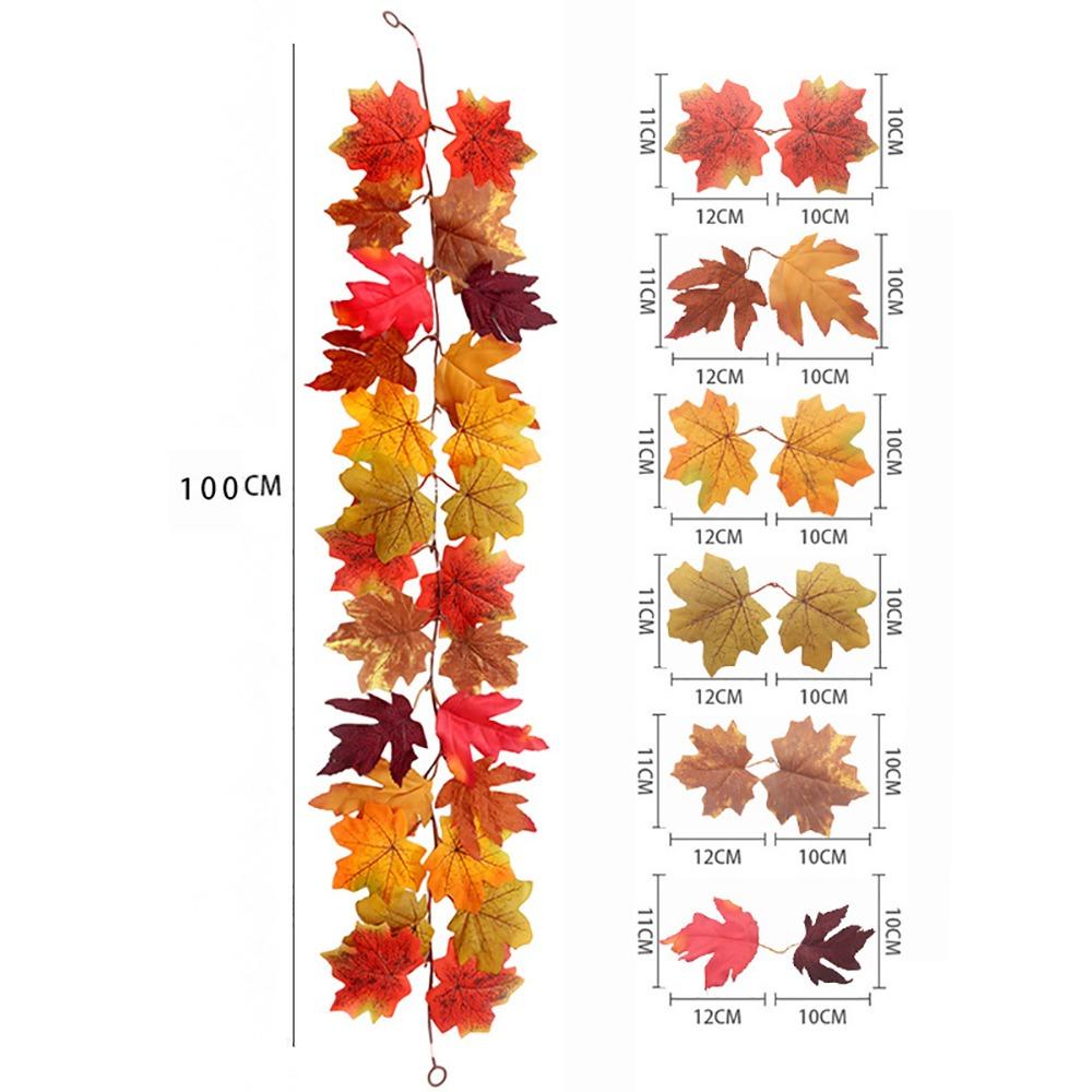 Multicolor Artificial Maple Leaf Garland Mini Pumpkin Hanging Garland Harvest Festival Ornament