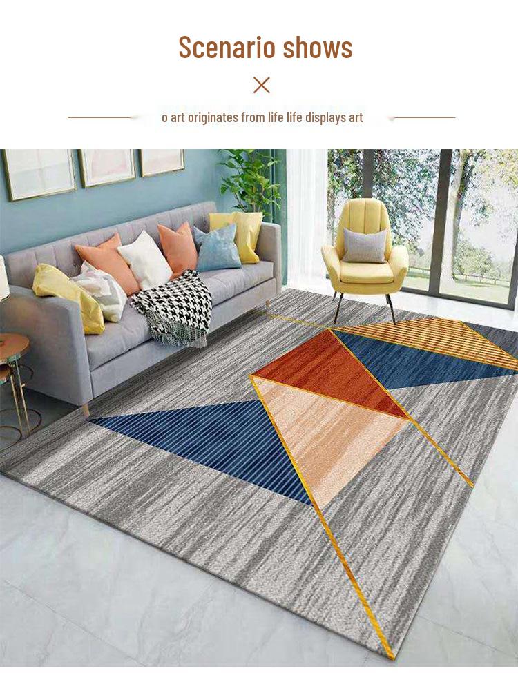 Nordic Geometric Light Luxury Rug for Bedroom, Bay Window, Living Room, and Sofa