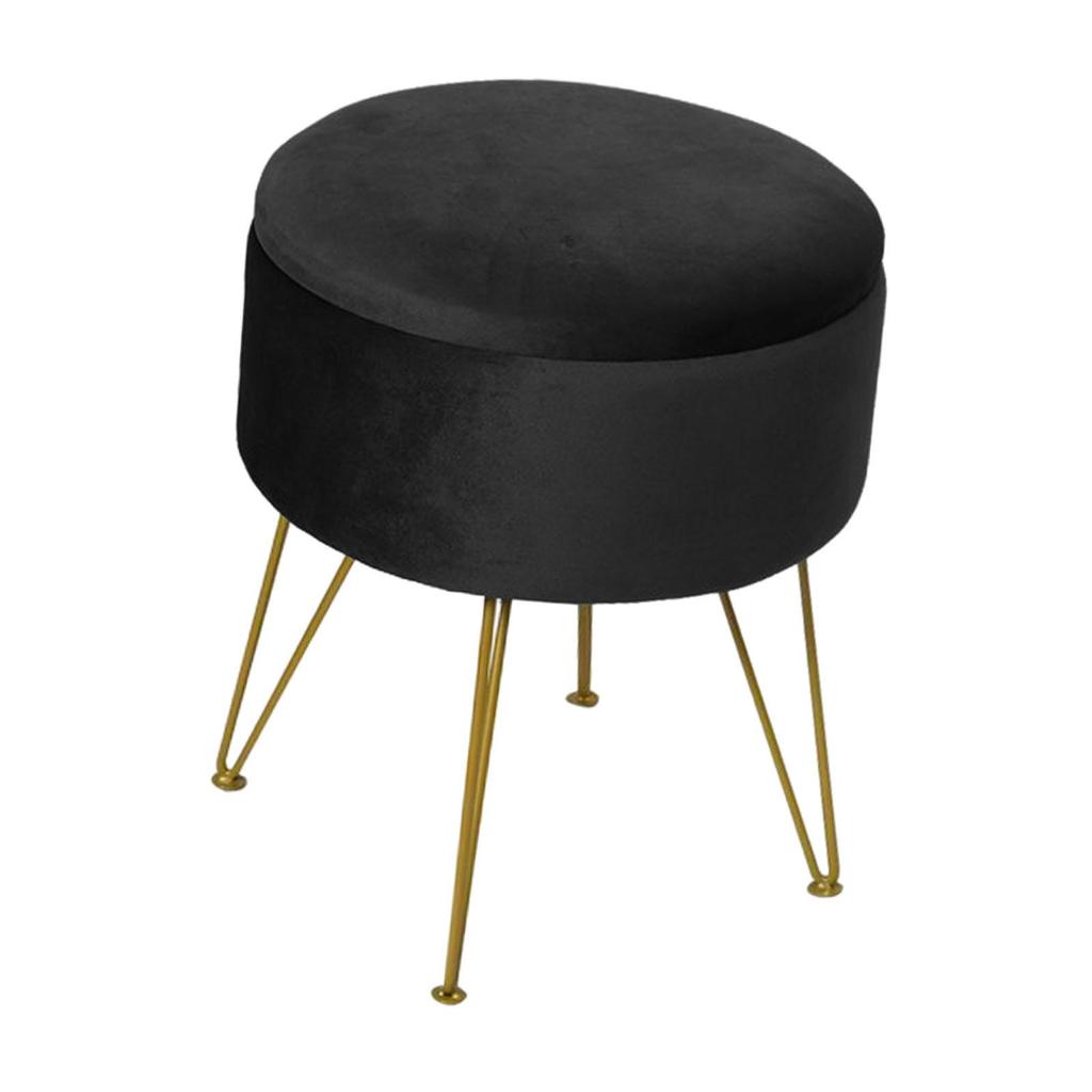 Vanity Stool with Golden Metal Leg Soft Accent Chair Multipurpose Footrest Stool for Office Dressing Room Hallway Bedroom Vanity