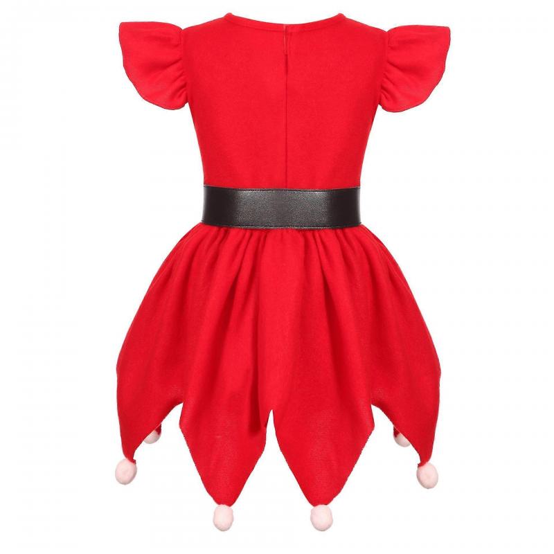 Christmas Party Elf Costume for Kids Girls Performance Cosplay Outfit