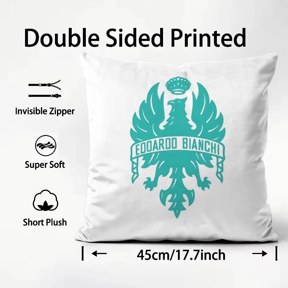 B-Bianchi Logo Luxury Cushion Cover Pattern Printed Pillowcase For Living Room Sofa Cushion Cover & Bedroom Decor