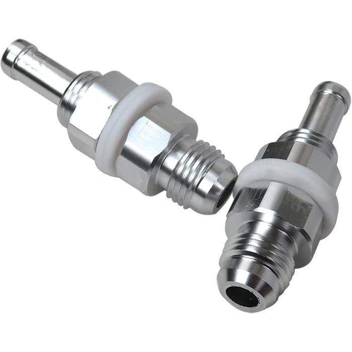 2 Pack -6AN Male Flare Bulkhead To 5/16 Hose Barb Fuel Tank Fitting 6An 6 AN