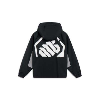 Li Ning Anti-Five Series Letter Print Sun Protection Breathable Hooded Sportswear Men Sportswear Black AFDT191-7