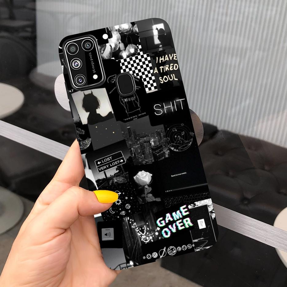 For Samsung Galaxy M31 Case SM-M315F Cute Bear Cartoon Painted Cover Phone Case For Samsung M31 M 31 GalaxyM31 Bumper Soft Funda