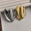 Exaggerated Metal Smooth Irregular Stud Earrings for Women Girls Fashion Gold Color Oval Geometric Chunky Earrings Jewelry