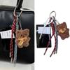 Y2K Braided Rope Bag Pendant High-grade Cute Plush Bear Keychain Pendant With Card Holder Fashion Bag Accessories for Women Girl