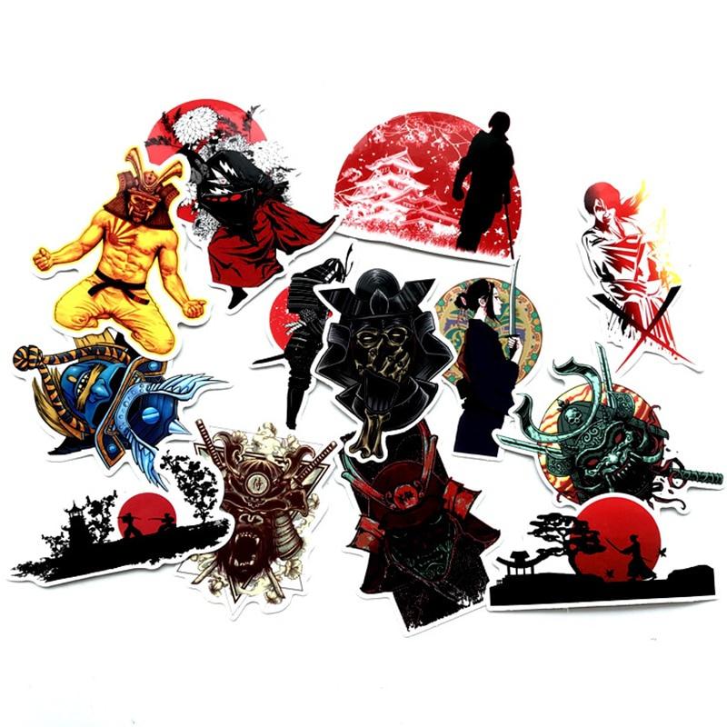 65 stk Japan Bushidou Warrior-klistremerker for bærbar PC PVC Graffiti-klistremerker Dekal Koffert Bagasje Gitar Bil For Barneleker