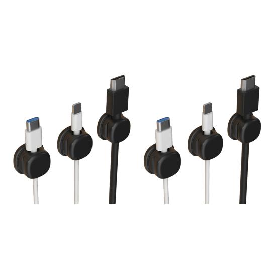 Magnetisk Kabelholder Selvklebende Kabelorganisator Enkel Installasjon Kabelklemme med Fjær for Skrivebord Hjemmekontor Bil