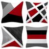 Geometric Red and Black Wave Decorative Pillowcase Car Ornaments Office Living Room Sofa Home Pillowcase
