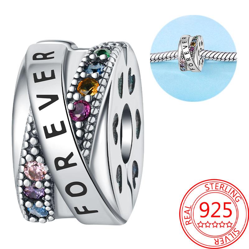 Breloque Pendentif Perles Cœur Rose Scintillant Cuivre Compatible Bracelet Original Pour Femmes Bijoux Cadeaux Saint-Valentin