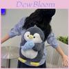 Cartoon Penguin Plush Backpack For Girls With Soft Faux Fur And Zip Closure