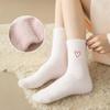 Female Autumn and Winter Warm and Thick Love Embroidered Sleeping Floor In Tube Socks