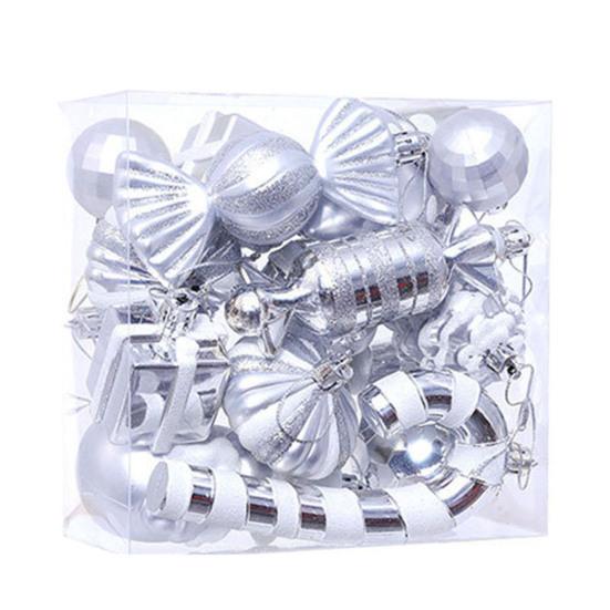 16 Stück Weihnachtskugeln, Ornamente für den Weihnachtsbaum, Kunststoffrohr, Lutscher, Glocke, Hängedekoration, Feiertags-Partyzubehör