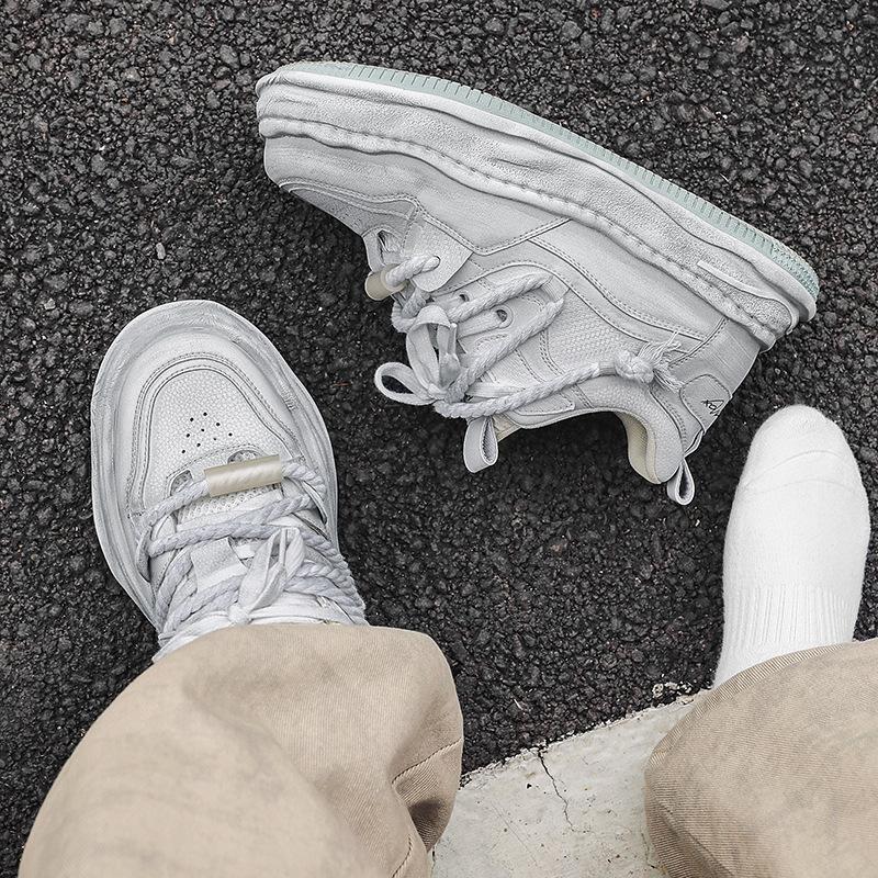 Guochao Niche Old 7cm Invisible Heightening Shoes Men's Shoes Dirty Dissolving Shoes Men's and Women's Casual Couple Board Shoes