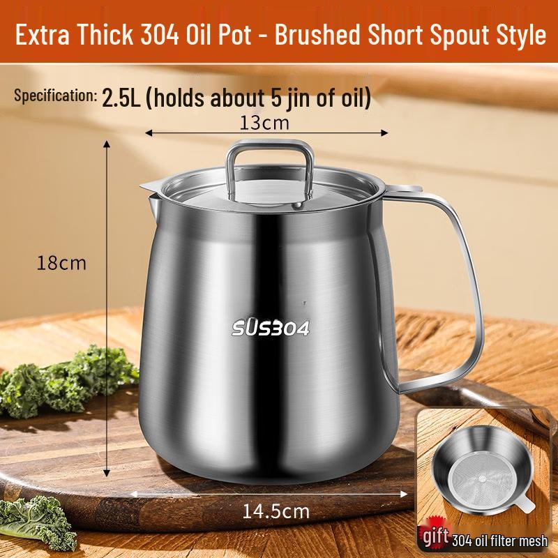 

2.5L Stainless Steel Oil Dispenser with Filter