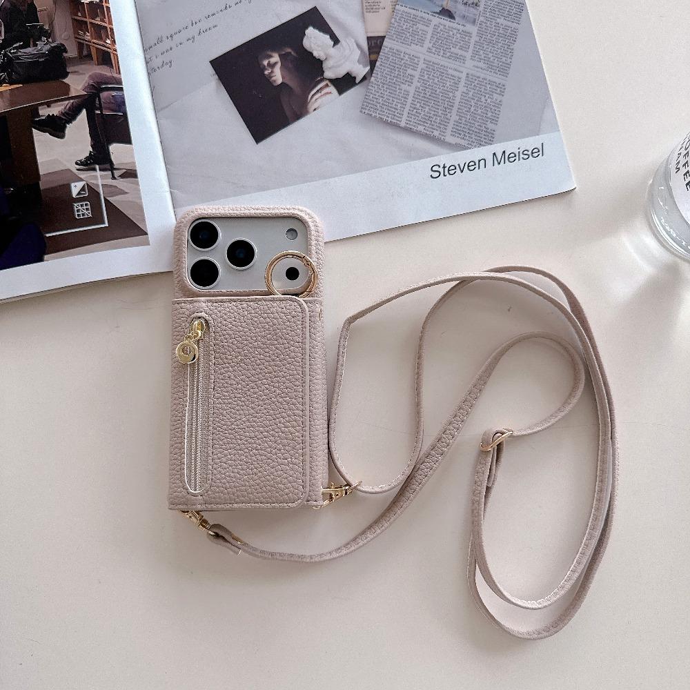 Crossbody Ring Holder Zipper Cards Solt Wallet Leather Case For Google Pixel 10 Pro XL 9A 9 8 8A 7A 7 Long Lanyard Pocket Cover